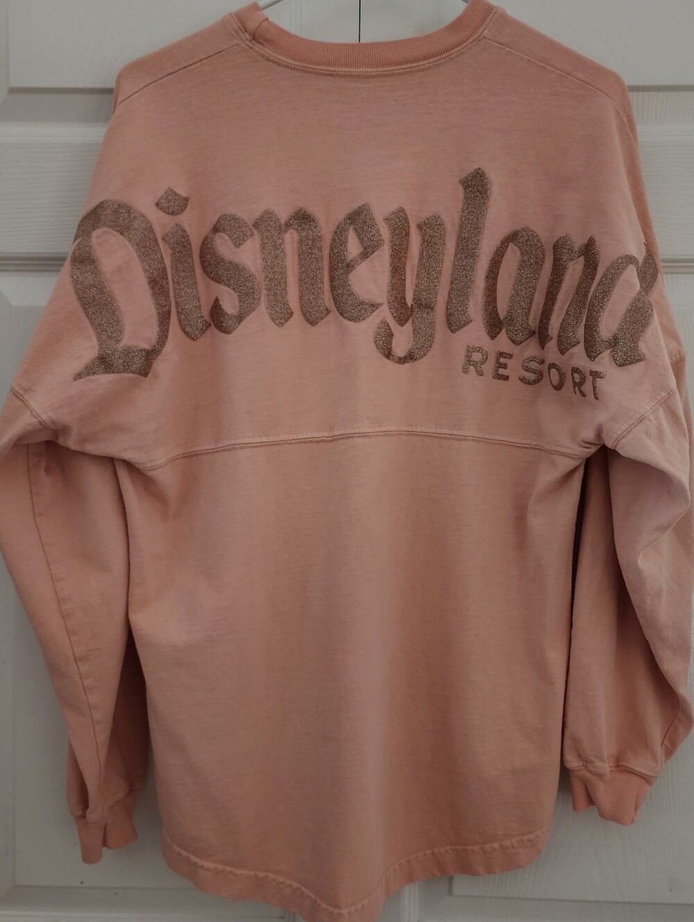 Disneyland Resort Spirit Jersey, Peach Rose Gold Glitter Puffy, Oversized XS